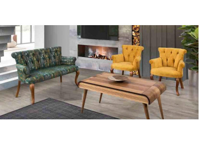 Zitbank Set Zitkussen Meubelset Bank Sofa Salontafel 4-delig Sets