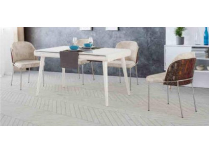 Moderne eetkamerset meubels eetkamerset set fauteuil eettafel bekleding 5-delig.