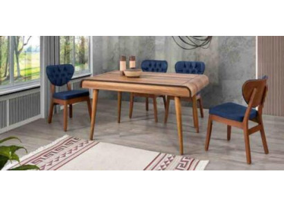 Moderne meubel eetkamerset garnituur zit eethoek eettafel bekleding 5-delig.