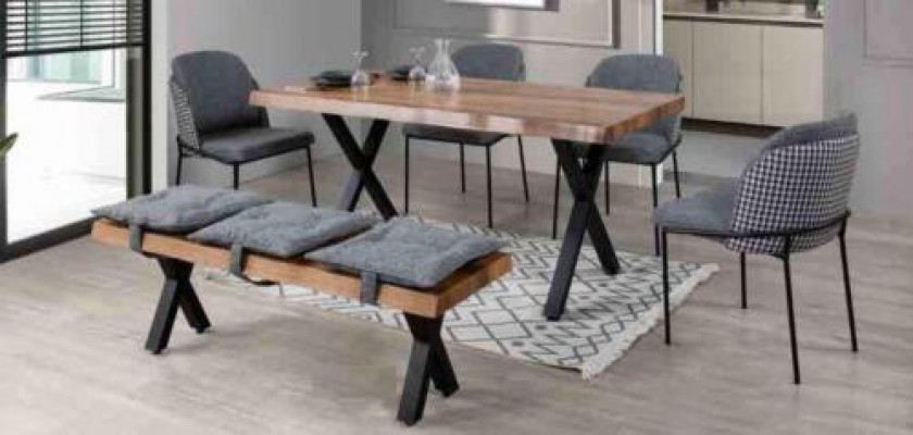 Eettafel 4 stoelen Bank Zitje Bank Originele set eetgroep Eetkamer