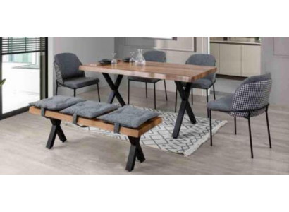 Eettafel 4 stoelen Bank Zitje Bank Originele set eetgroep Eetkamer