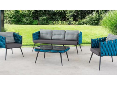 Terrassenset Luxe bankstel Driepersoonsbank Twee persoonsbank Salontafel