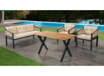 Tuinmeubilair lounge set Zitmeubilair Terras Tafel Bank 4-delige set