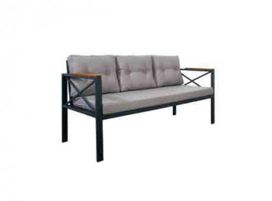 Moderne Grijze tuinset fauteuil voetenbank tafel veranda 4-delig set