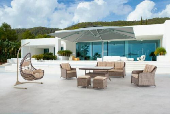 Moderne tuinmeubelen tafel stoel kruk veranda bankstel 6-delige set. Nieuw.
