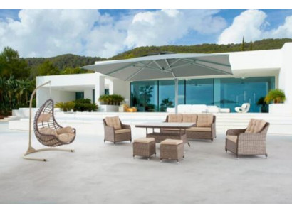 Moderne tuinmeubelen tafel stoel kruk veranda bankstel 6-delige set. Nieuw.