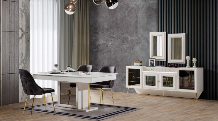 Luxe eettafel 6x stoelen designer moderne houten meubels woonkamer