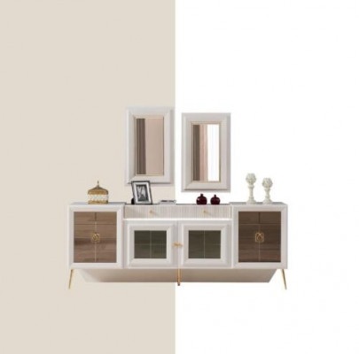 Sideboard met spiegel massief hout laden woonkamer sideboards
