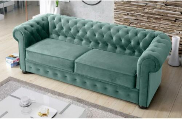 Design Bank Bank 3-zitter Bekleding Leer Grote Banken Textiel Chesterfield