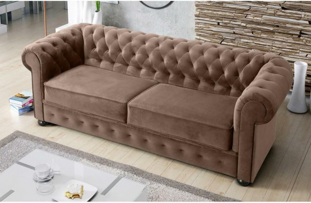Design Bank Bank 3-zitter Bekleding Leer Grote Banken Textiel Chesterfield