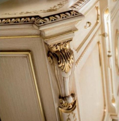 Groep eetkamer eettafel stoel luxe hout beige set 8-delig