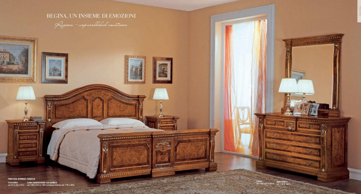 Slaapkamer dubbel bed set bed nachtkastjes dressoir spiegel set