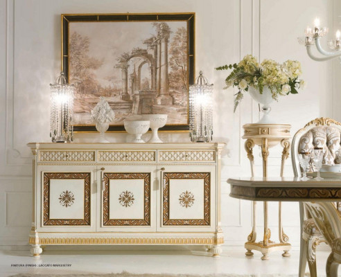Dressoir van hout Eetkamer meubels Kast Luxe beige kleur