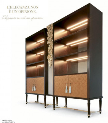 Vitrine kasten Bruin Vitrines Luxe kast Kantoor LED Woonkamer