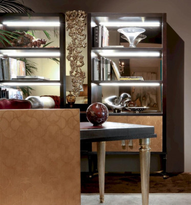 Vitrine kasten Bruin Vitrines Luxe kast Kantoor LED Woonkamer