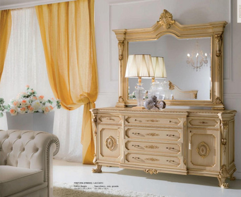 Ladenkast Spiegel Kaptafel Kaptafel Console Beige stel Slaapkamer