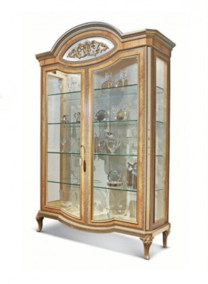 Vitrine Luxe Kasten Vitrines Hout Woonkamer Meubels Goud Beige