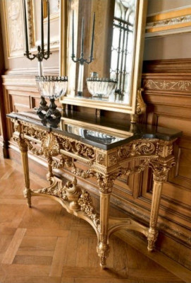 Groep console spiegel kaptafels goud barok tafel slaapkamer