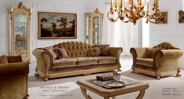 Driedelige bank 3-zits banken Luxe woonkamer meubels Bruin stof