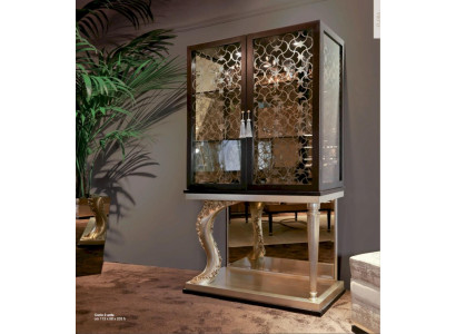 Huisbar, bargrappig bar wijnrek wijnkast kast vitrine goud