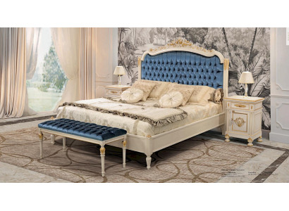 Chesterfield bed tweepersoonsbed luxe stof slaapkamer blauw Bedden