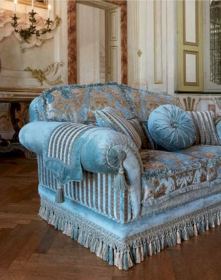 Driepersoonsbank 3-zitsbanken Stof Luxe Hout Woonkamermeubilair Blauw