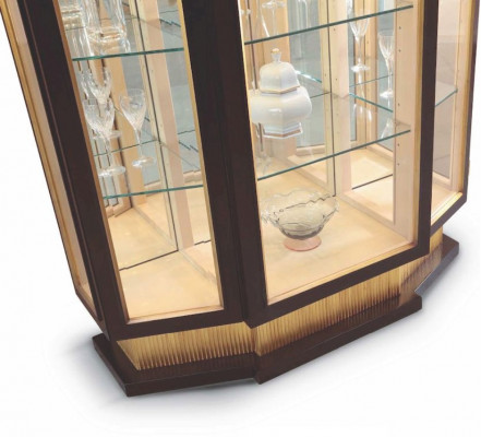 Vitrinekasten Vitrines Luxekast Woonkamer Hout Zwart Goud