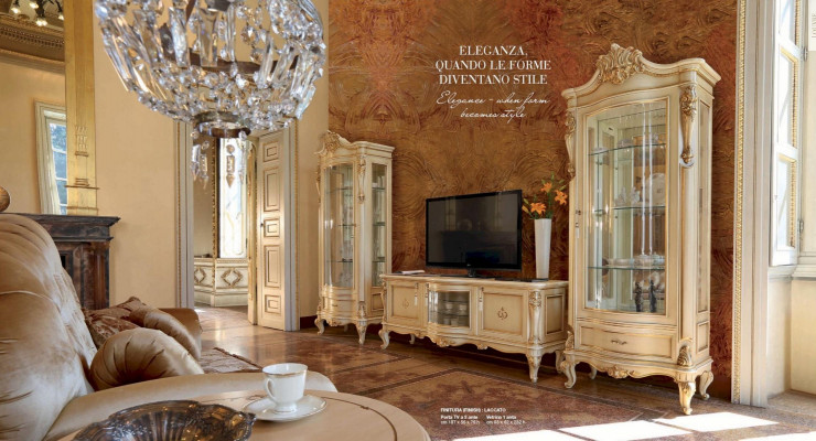 Vitrine Luxe Kasten Hout Vitrines Woonkamer Meubels Beige Barok