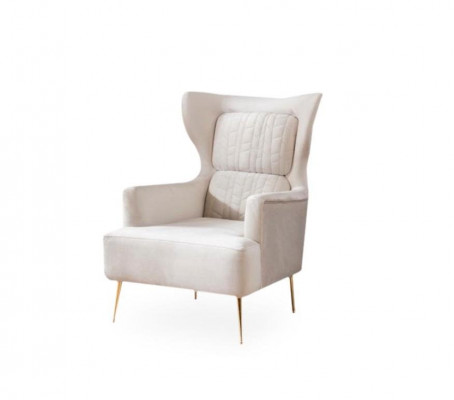 Fauteuil 1-zits bank van textiel stof bank gestoffeerde design meubels nieuw wit.