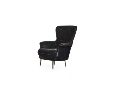 Ontwerp fauteuil textiel woonkamer zwart eenzitter luxe fauteuil bekleding.