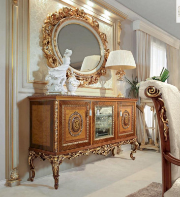 Wandspiegel Spiegel Goud Ovaal Barok Woonkamer Ontwerp