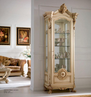 Vitrinekasten Luxe Vitrines Hout Woonkamer Meubels Gouden Kast