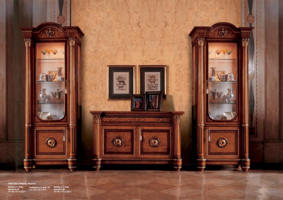 Vitrine Luxe Kasten Vitrines Hout Woonkamer Meubels Glas Bruin