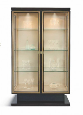 Vitrine kasten Vitrines Luxe kast Woonkamer Hout Glas Zwart