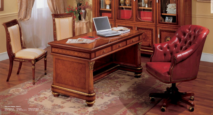 Schrijftafel Tafels Hout Kantoor Kantoor Tafel Stijl Barok Bruin Meubels