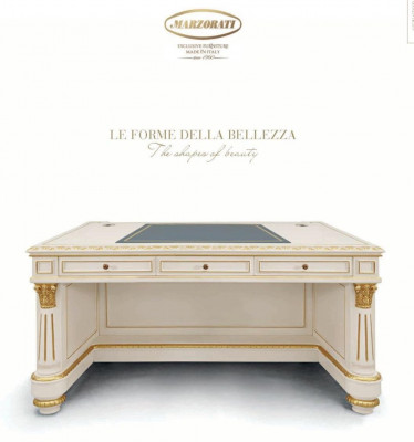 Elegante bureau tafels hout kantoor bureau stijl barok wit meubels