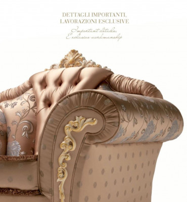 Fauteuil Luxe Tissu 1 Place Mobilier de Salon Beige Baroque Bois