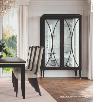 Vitrinekasten Vitrines Bruin Kast Luxe Woonkamer Hout Glas