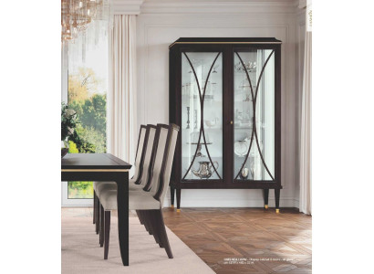 Vitrinekasten Vitrines Bruin Kast Luxe Woonkamer Hout Glas