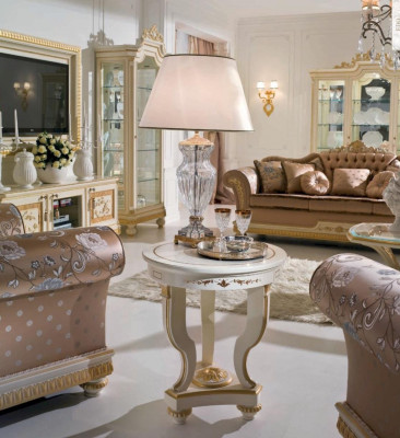 Bijzettafel Salontafel Tafel Woonkamer Meubels Rond Beige Hout