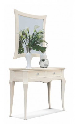 Make-up tafel en spiegelconsole van luxe wit klassiek hout