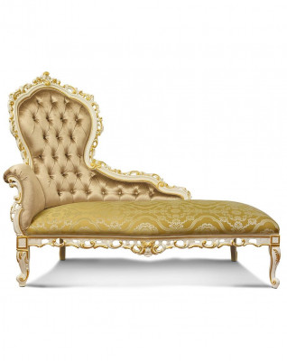 Chaiselounge ligstoel Chesterfield bank Beige lounge zitkussen
