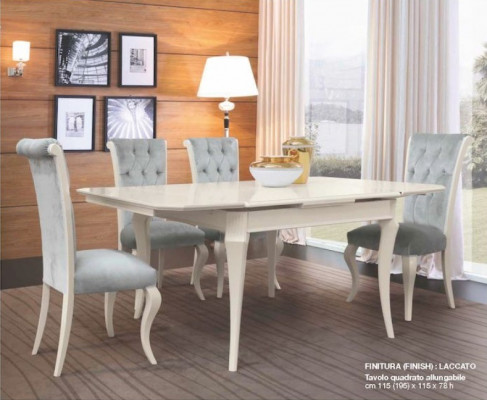 Uitbreidbare eettafel hout eettafel eetkamer meubels wit