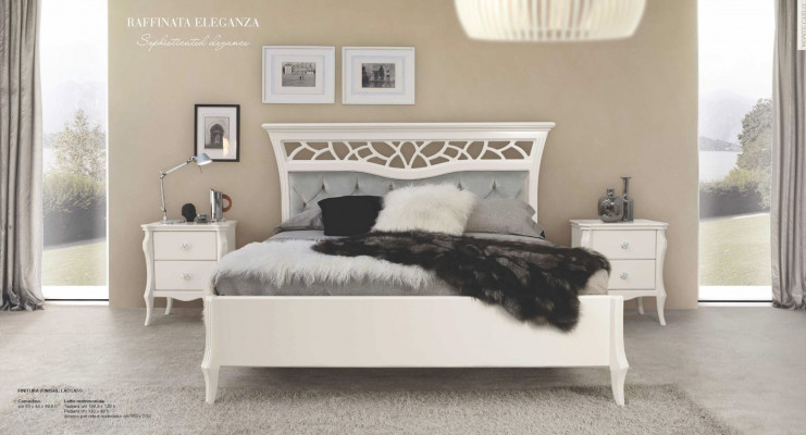 Bed Dubbel bed Bedframe Bedframe Slaapkamer Luxe Wit Hout