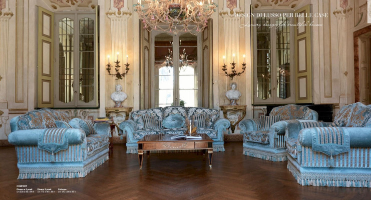 Fauteuil Zits Stof Oorfauteuil Luxe Zit Hout Woonkamer Meubels Blauw
