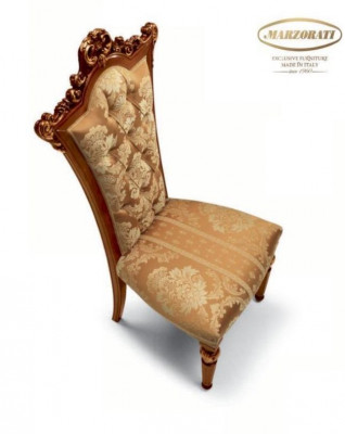 Eetkamerstoel Stoel Fauteuil Luxe Stoelen Hout Bruin Barok.