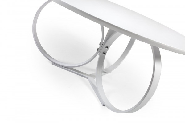 Witte salontafel, ronde woonkamertafel, designmeubilair, modern meubilair