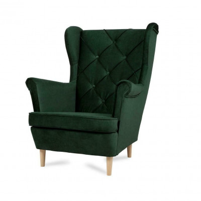 Chesterfield fauteuil tv bank 1-zits bank stof textiel oorfauteuil