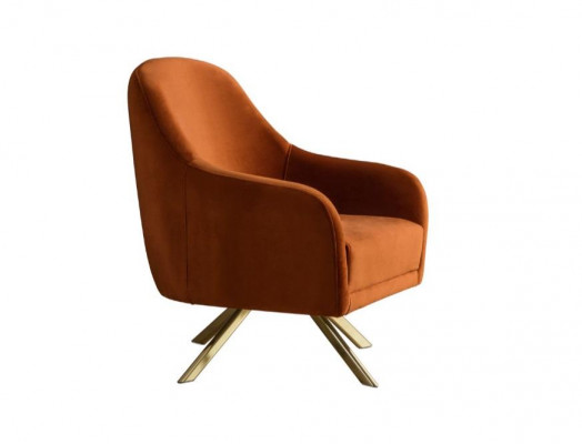 Oranje armleuningstoel roestvrijstalen poten Moderne fauteuil gestoffeerde meubels