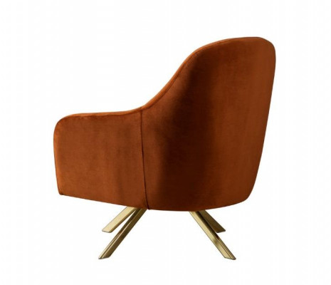 Oranje armleuningstoel roestvrijstalen poten Moderne fauteuil gestoffeerde meubels